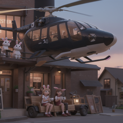 Image For Post Anime, rabbit, coffee shop, helicopter, thunder, camera, HD, 4K, AI Generated Art