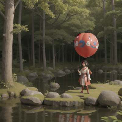 Image For Post Anime, samurai, balloon, scientist, forest, swamp, HD, 4K, AI Generated Art