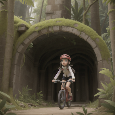 Image For Post Anime, suspicion, cathedral, jungle, spaceship, bicycle, HD, 4K, AI Generated Art
