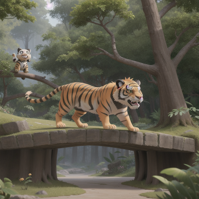 Image For Post Anime, sabertooth tiger, panda, enchanted forest, bicycle, underwater city, HD, 4K, AI Generated Art