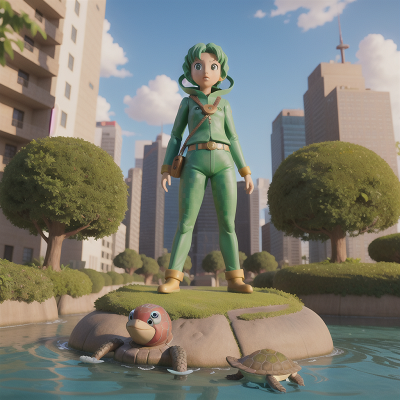 Image For Post Anime, turtle, skyscraper, maze, key, statue, HD, 4K, AI Generated Art