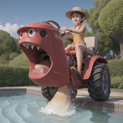 Image For Post Anime, swimming, jumping, tractor, sasquatch, haunted mansion, HD, 4K, AI Generated Art