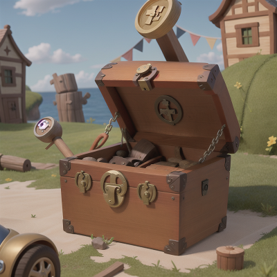 Image For Post Anime, treasure chest, car, doctor, pirate, village, HD, 4K, AI Generated Art