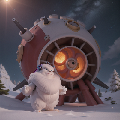 Image For Post Anime, yeti, spaceship, zookeeper, sunset, meteor shower, HD, 4K, AI Generated Art