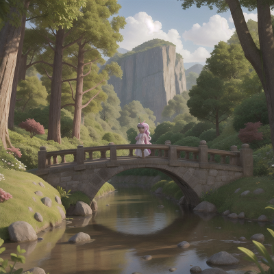 Image For Post Anime, bridge, doctor, unicorn, forest, mountains, HD, 4K, AI Generated Art