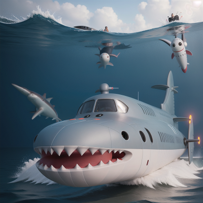 Image For Post Anime, hovercraft, shark, artificial intelligence, surprise, submarine, HD, 4K, AI Generated Art