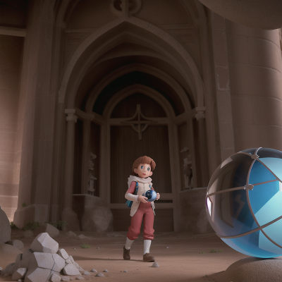 Image For Post Anime, avalanche, crystal ball, mechanic, cathedral, desert, HD, 4K, AI Generated Art