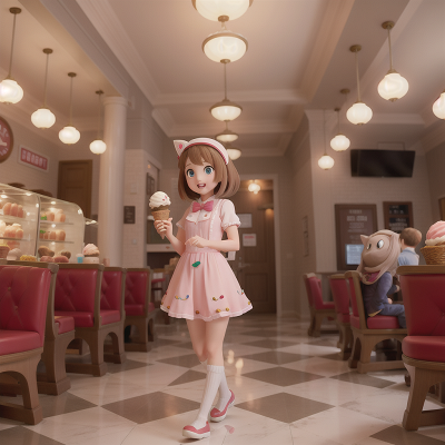 Image For Post Anime, cat, ice cream parlor, bravery, airplane, scientist, HD, 4K, AI Generated Art
