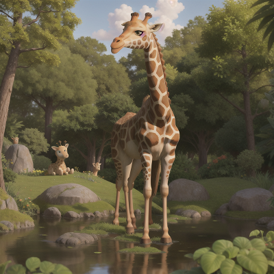 Image For Post Anime, giraffe, pirate, rainbow, swamp, forest, HD, 4K, AI Generated Art