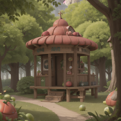 Image For Post Anime, turtle, fruit market, enchanted forest, shield, success, HD, 4K, AI Generated Art