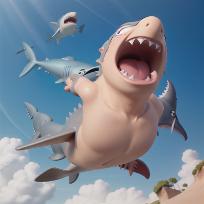 Image For Post Anime, shark, airplane, crying, anger, singing, HD, 4K, AI Generated Art