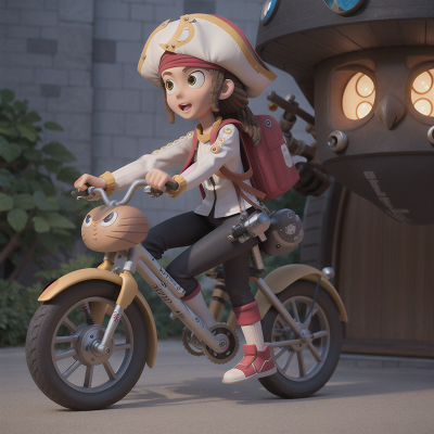 Image For Post Anime, bicycle, pirate, cyborg, spaceship, owl, HD, 4K, AI Generated Art