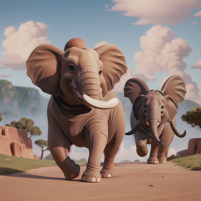 Image For Post Anime, elephant, laughter, hail, wild west town, dog, HD, 4K, AI Generated Art