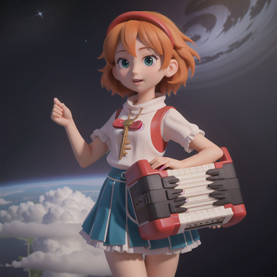 Image For Post Anime, accordion, island, space, key, fog, HD, 4K, AI Generated Art
