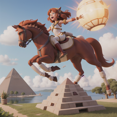 Image For Post Anime, centaur, pyramid, hovercraft, jumping, fighting, HD, 4K, AI Generated Art