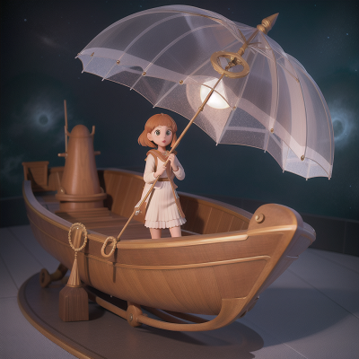 Image For Post Anime, space, museum, crystal, umbrella, boat, HD, 4K, AI Generated Art
