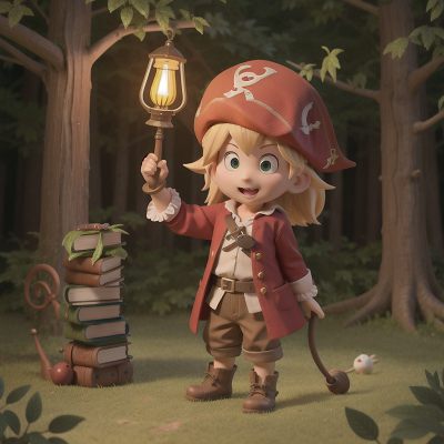 Image For Post Anime, forest, pirate, book, farmer, lamp, HD, 4K, AI Generated Art