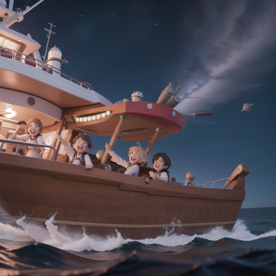 Image For Post Anime, boat, laughter, surprise, space station, betrayal, HD, 4K, AI Generated Art