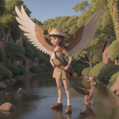 Image For Post Anime, cathedral, phoenix, kangaroo, hat, river, HD, 4K, AI Generated Art