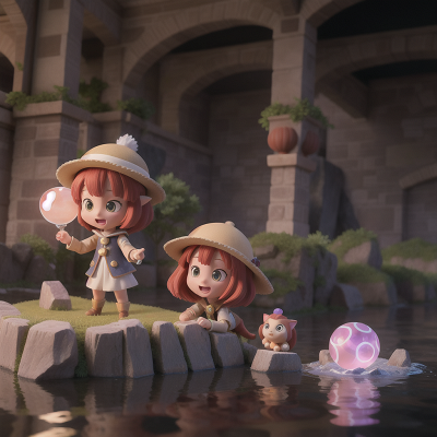 Image For Post Anime, crystal ball, river, hat, rocket, chimera, HD, 4K, AI Generated Art