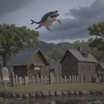 Image For Post Anime, whale, swamp, jumping, wild west town, haunted graveyard, HD, 4K, AI Generated Art