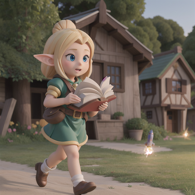 Image For Post Anime, village, success, rocket, elf, book, HD, 4K, AI Generated Art