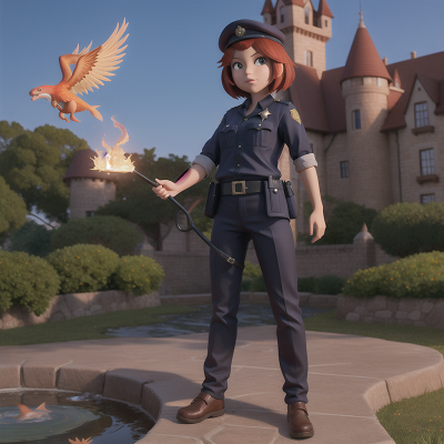 Image For Post Anime, fish, castle, police officer, crystal, phoenix, HD, 4K, AI Generated Art