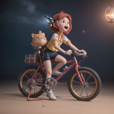 Image For Post Anime, space station, bicycle, chimera, helicopter, singing, HD, 4K, AI Generated Art