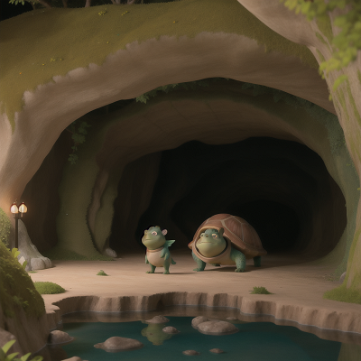 Image For Post Anime, cave, turtle, zookeeper, park, ogre, HD, 4K, AI Generated Art
