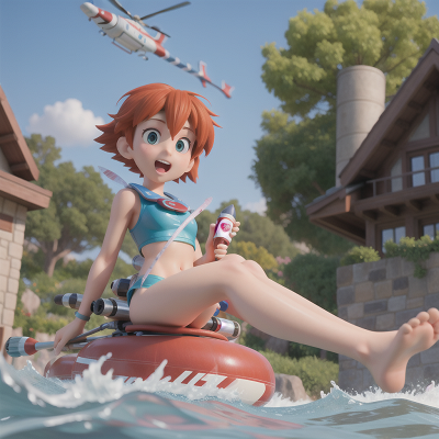 Image For Post Anime, swimming, fairy, rocket, police officer, helicopter, HD, 4K, AI Generated Art