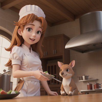 Image For Post Anime, chef, airplane, kangaroo, princess, villain, HD, 4K, AI Generated Art