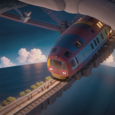 Image For Post Anime, rainbow, ocean, wormhole, queen, train, HD, 4K, AI Generated Art