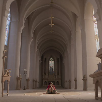 Image For Post Anime, cathedral, museum, flying carpet, bravery, suspicion, HD, 4K, AI Generated Art
