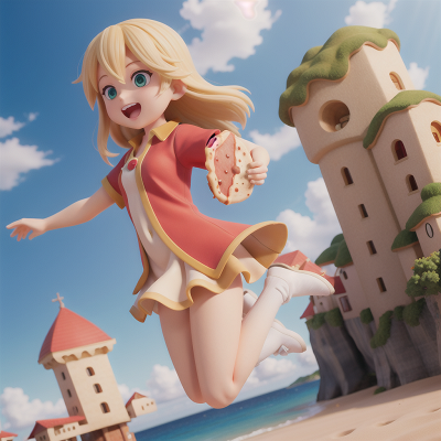 Image For Post Anime, map, pizza, jumping, ocean, village, HD, 4K, AI Generated Art