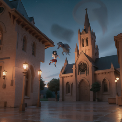 Image For Post Anime, force field, cathedral, school, ghostly apparition, circus, HD, 4K, AI Generated Art