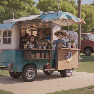 Image For Post Anime, cowboys, drum, taco truck, ice cream parlor, garden, HD, 4K, AI Generated Art