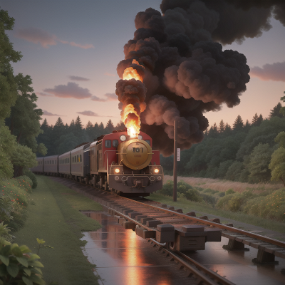 Image For Post Anime, success, scientist, forest, train, fire, HD, 4K, AI Generated Art