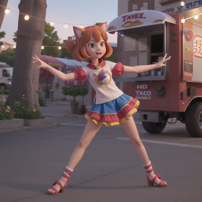 Image For Post Anime, cat, taco truck, crystal ball, success, dancing, HD, 4K, AI Generated Art