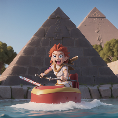Image For Post Anime, sword, laughter, sled, swimming, pyramid, HD, 4K, AI Generated Art