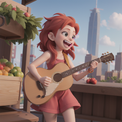 Image For Post Anime, troll, skyscraper, musician, fruit market, laughter, HD, 4K, AI Generated Art