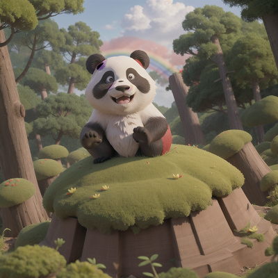 Image For Post Anime, forest, earthquake, airplane, panda, rainbow, HD, 4K, AI Generated Art