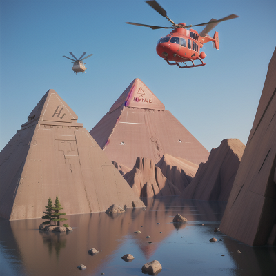 Image For Post Anime, pyramid, ninja, helicopter, sasquatch, avalanche, HD, 4K, AI Generated Art
