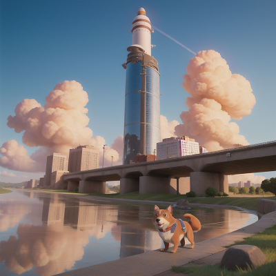 Image For Post Anime, rocket, skyscraper, dog, drought, train, HD, 4K, AI Generated Art