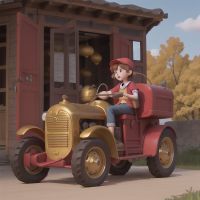 Image For Post Anime, bakery, cursed amulet, bus, golden egg, tractor, HD, 4K, AI Generated Art