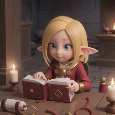 Image For Post Anime, spell book, doctor, temple, circus, elf, HD, 4K, AI Generated Art
