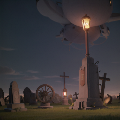 Image For Post Anime, submarine, haunted graveyard, drought, lamp, space station, HD, 4K, AI Generated Art