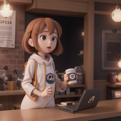 Image For Post Anime, confusion, space, camera, coffee shop, rocket, HD, 4K, AI Generated Art