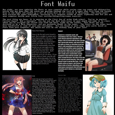 Image For Post Font Waifu CYOA by Lone Observer