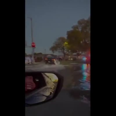 Image For Post Water hydrant lifts a car in the middle of traffic