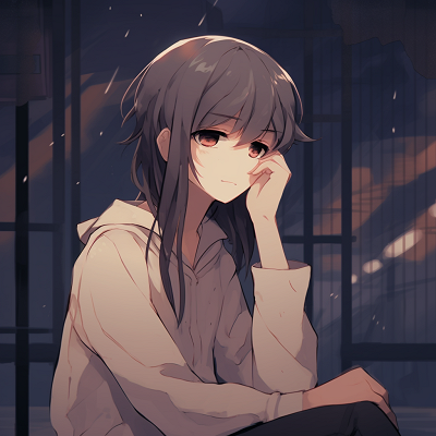 Image For Post | Close-up of a protagonist in contemplation, detailed facial features and emotional expression. variety of sad anime pfp pfp for discord. - [anime pfp sad Series](https://hero.page/pfp/anime-pfp-sad-series)